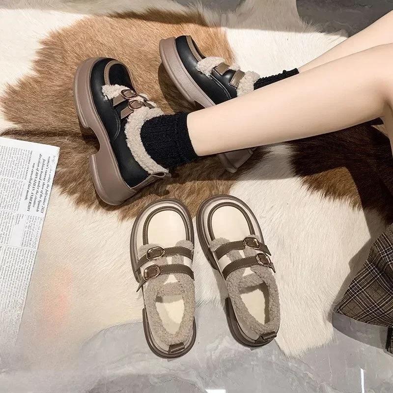 Fashion Large Size Warm Elegant With Medium Heels Snow Boots for Women Round Toe Woman Shoes High Quality Spring 2024 On Promotion 39 Pu