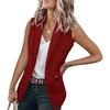 2025 Summer Sleeveless Suit Jacket: Women's Solid Color, Loose Fit, with Suit Collar