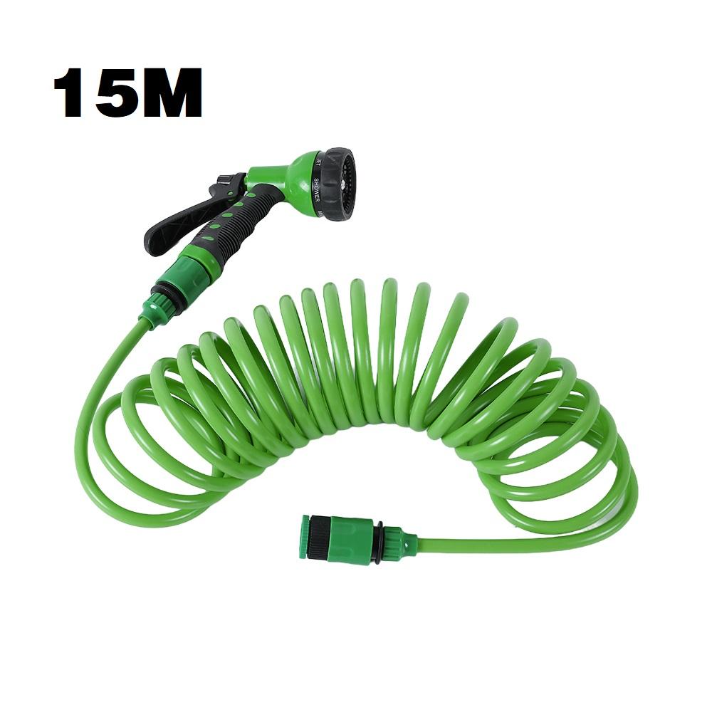 EVA Krul Tuinslang Veer Terugslag Tuinwaterslang met 3/4" Aansluiting met 7 Functie Sproeier voor Huisdier Wassen Auto Wassen