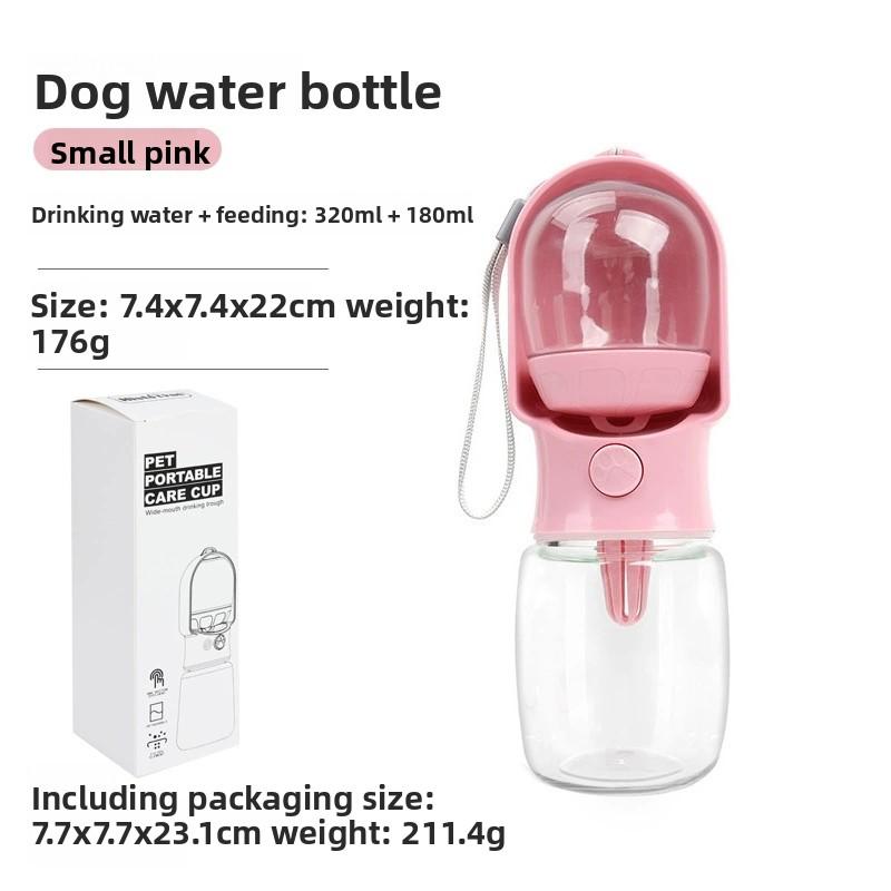 Portable Dog Cat Water Bottle with Storage Food and Water Container for Puppy Pets Dogs Feeder Bowl Outdoor Travel Pet Supplies