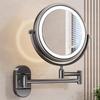 X3 Bathroom suction cup makeup mirror wall hanging telescopic folding mirror, no drilling, rotatable magnifying beauty mirror