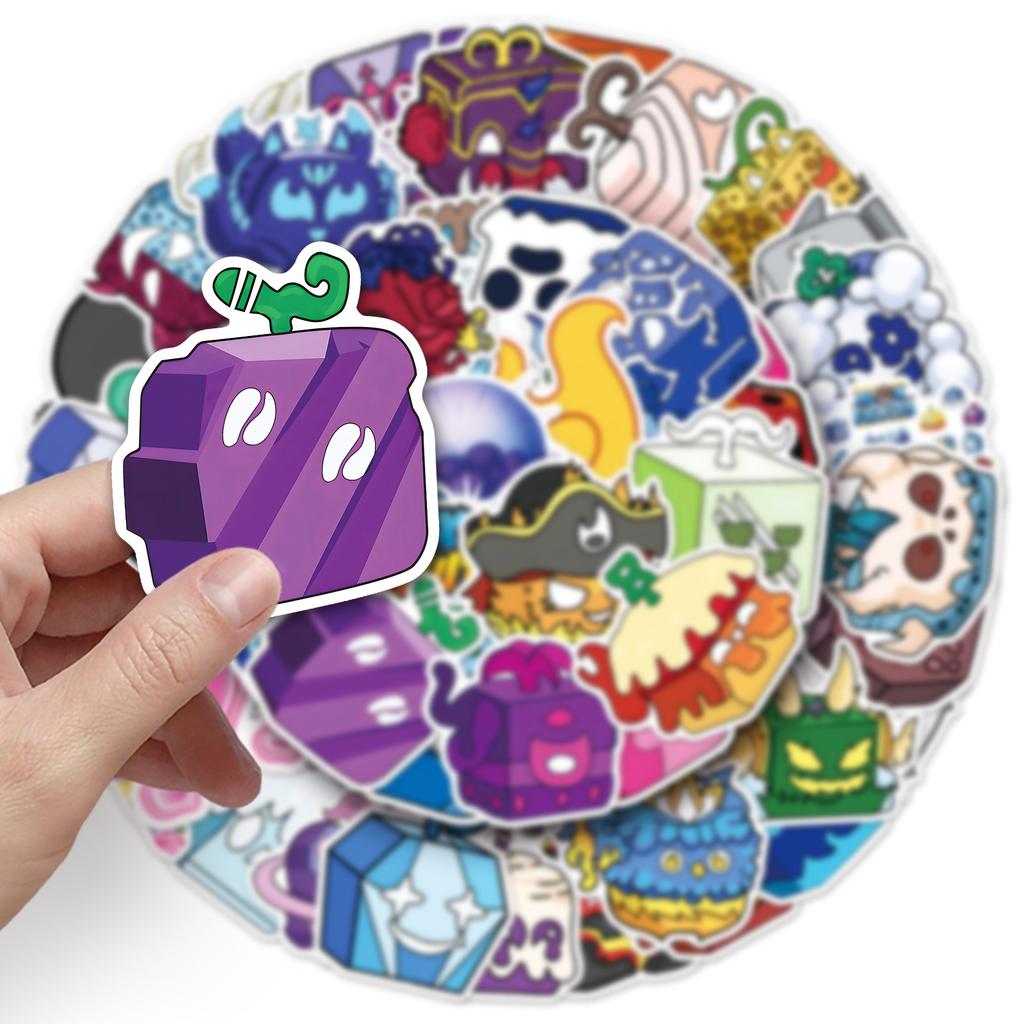 50 Blox Fruits Graffiti Stickers Personalized Cartoon Game Decoration Mobile Water Cup Computer Stickers