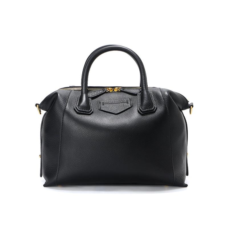 First Layer Cowhide Shoulder Bag Women's Fashion Large-capacity Commuter Portable Boston Bag Light Luxury Leather Messenger Pillow Bag