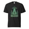 Alien Abduction Shirt and Kids Tshirt – Believe UFO Graphic Tee – Vintage Glow Style – Heavyweight Unisex T-Shirt and Kids Tshirt