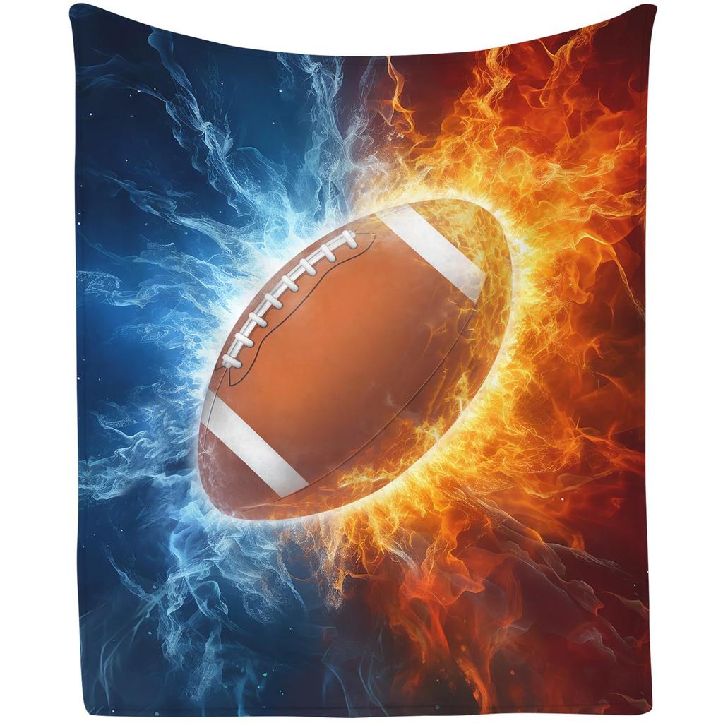 Rugby-Muster digital bedruckte Polyester-Schlafzimmer-Samt-Flanell-Decke Fleece-weiche Sofa-Überwurfdecken für Betten