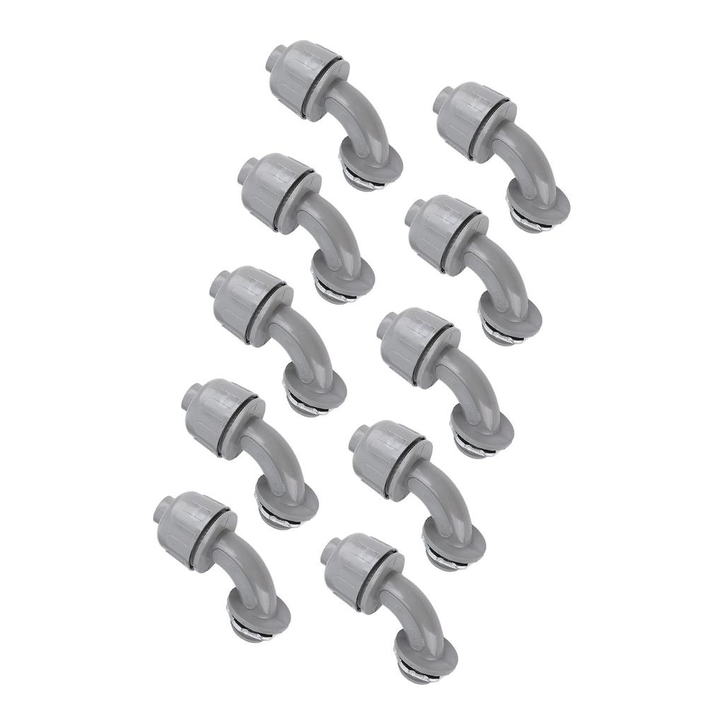 10Pcs 1in NPT Liquid Tight Connector Nylon 90 Degree Flexible Non Metallic Electrical Conduit Connec