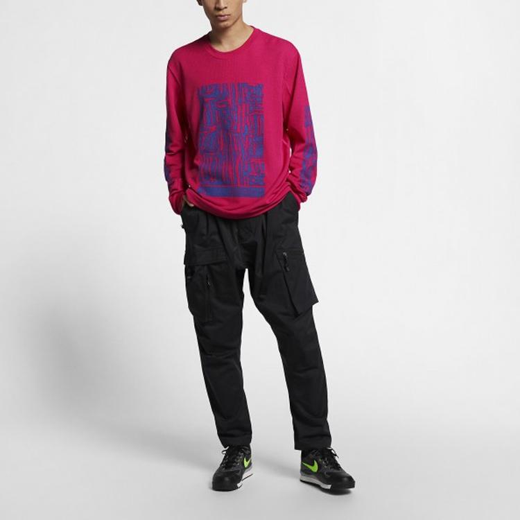 Nike ACG Series Waffle Print Casual Pullover Long-Sleeve Sweatshirt Men Tops Rose-Red BQ7205-666