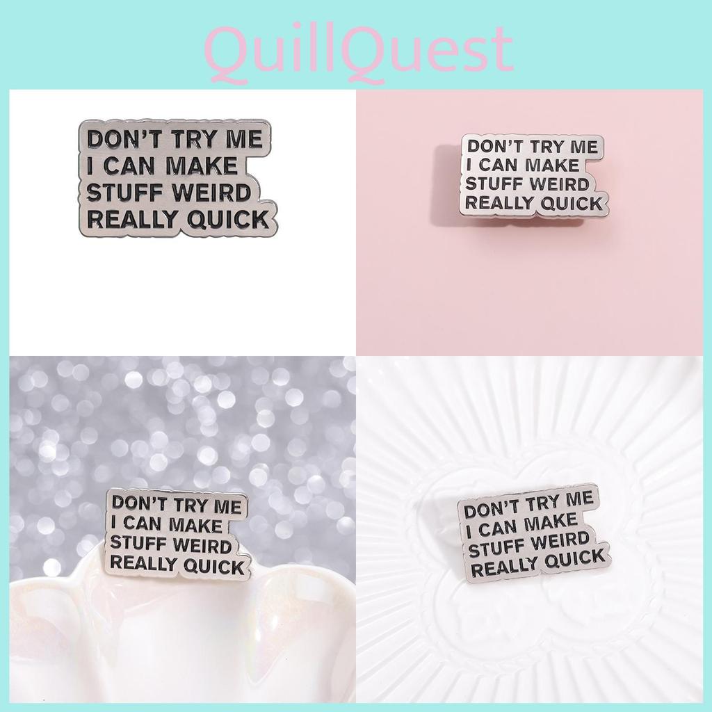 Creative Minimalist Black Letter Metal Brooch Vintage Inspirational Quote Pin For Stylish Individuals