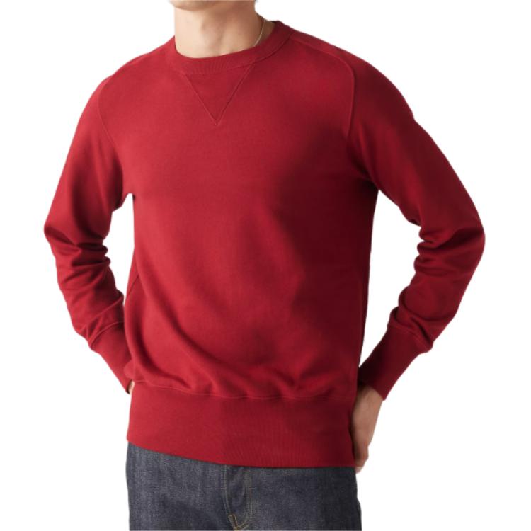 Levis Solid Color Crew Neck Raglan Slim Fit Long Sleeve Sweatshirt Men sweatshirt Red 21931-0048