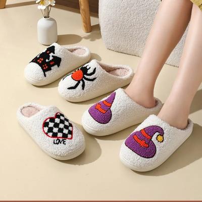 Halloween Hausschuhe 2024 Herbst/Winter Cartoon Baumwollhausschuhe Rutschfest Zuhause Warm Komfortbaumwollhausschuhe Party Chanclas Mujer