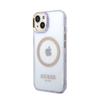 Guess Gold Outline Translucent Magsafe - Etui Iphone 14 (Fioletowy)