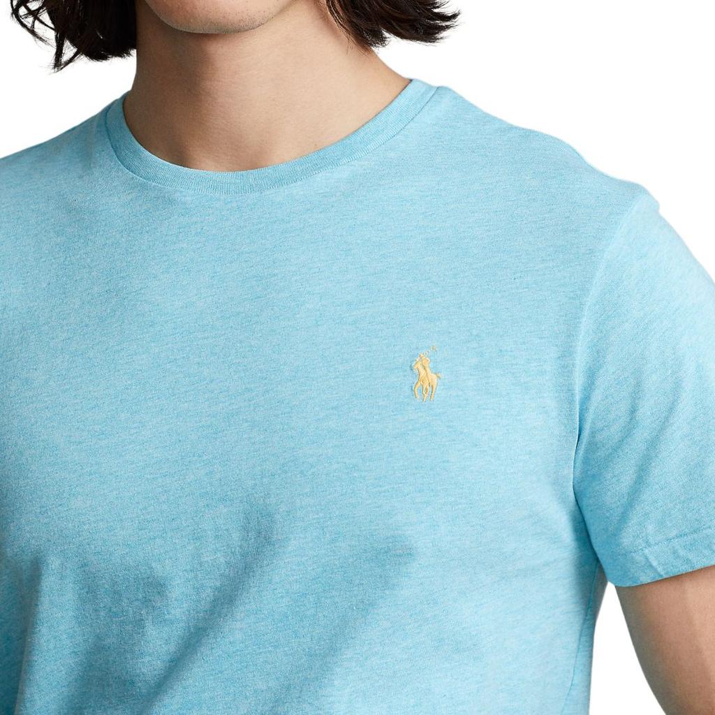 Polo Ralph Lauren Logo Embroidered Plain Knit Short Sleeve T-Shirt Men Tops Blue MNPOTSH1N821211-410