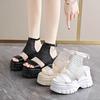 Fashion 9.5CM Women Summer Sandals Open Toe Woven Platform Wedge Sneakers Slippers 2025 Women Casual Shoes Beach Sandálias Das Mulheres