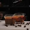 Clear Glass 75ML  Espresso Shot Glasses with Wooden Handle Measuring Cup Coffee Cup High Borosilicate Glass Pitcher Barista