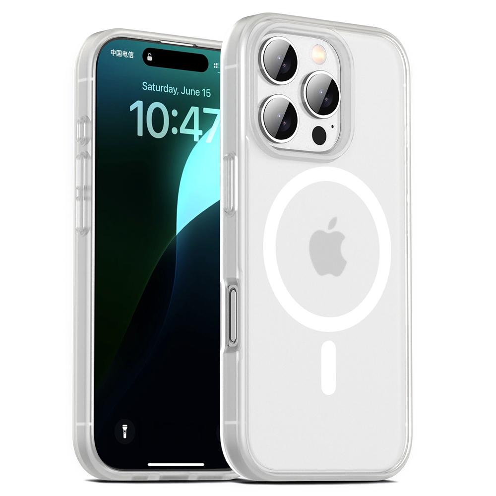 

For iPhone 16 Pro Case Matte PC+TPU Phone Cover Compatible with MagSafe Translucent