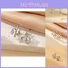 Stylish Geometric Copper Zircon Ribbon Earrings Chic Summer Fashion For Women