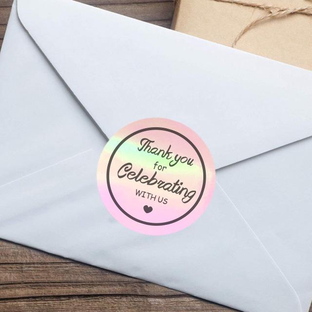 Růžová holografická samolepka citlivá na teplo, vodotěsná, samolepicí