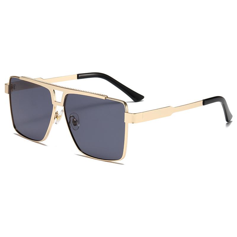 

New Metal Double Beam Square Frame Women Sunglasses High Quality Men Aviator Sun Glasses Fashion Luxury Brand Designer Eyewear