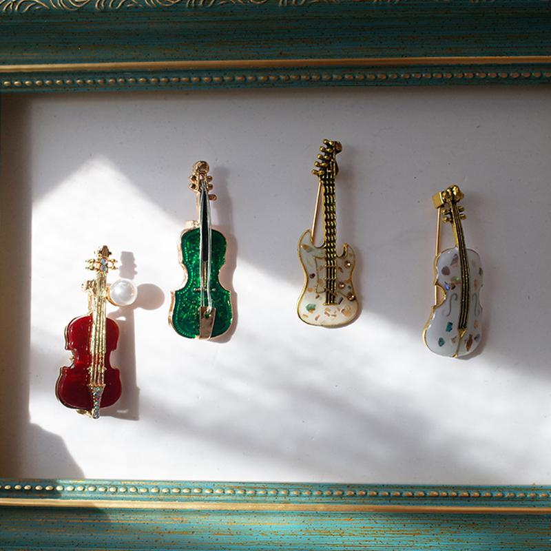 Fashion Musical Instruments Guitar Violin Cello Piano for Women Collar Brooch Cap Backpack Suit Pin