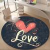 1pc Love Heart Office Round Area Rug, Indoor Mat Suitable ForOffice, Under Office Chairs Bedroom Living Room Home Decor, Room Decot097