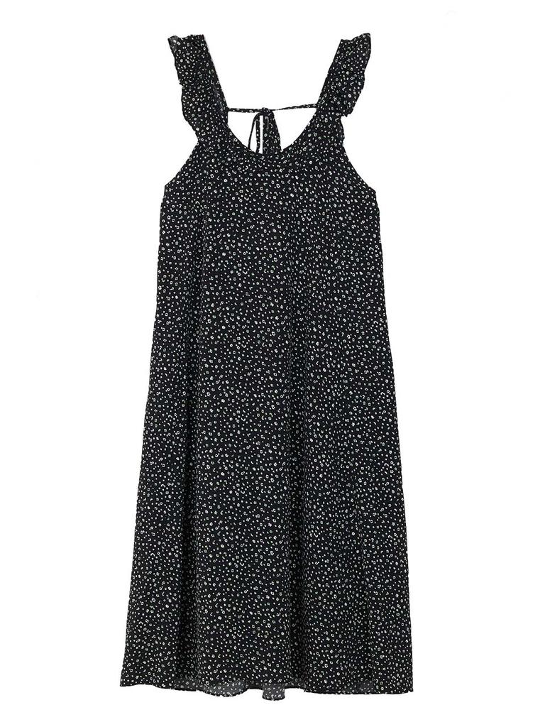 PLUNASTUDIO Flower Frill Dress - Black
