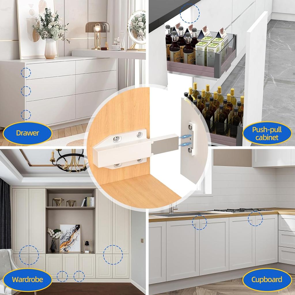 Magnetic Push Latch Press Out Latch Push to Open Cabinet Hardware Magnetic Touch Latches Push Release Kitchen Drawer Push Catch