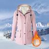 Women's Plush Jacket, Casual Solid Color Hooded Drawstring Jacket