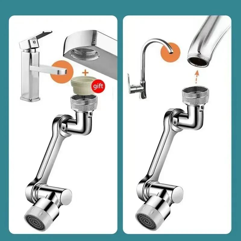 1440° Rotation Extender Faucet Aerator ABS Plastic Splash Filter Kitchen Tap Washbasin Faucets Bubbler Nozzle Robotic Arm
