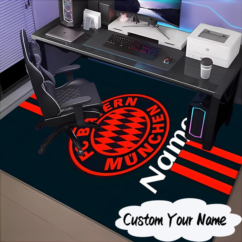 Custom Name Munich Crest Rug for Living Room, Game Rooms, Office, Bedroom, Floor Mat Playful Design, fan gifts Christmas decor