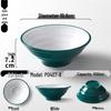 Two-Color Thickened Melamine Noodle Bowl - Large, Threaded Design for Restaurants, Perfect for Noodle Soup, Ramen, and Snail Rice Noodles