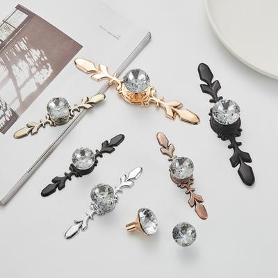 Furniture Hardware Crystal Handles Zinc Alloy Drawer Handles Luxury Cabinet Door Pulls Home