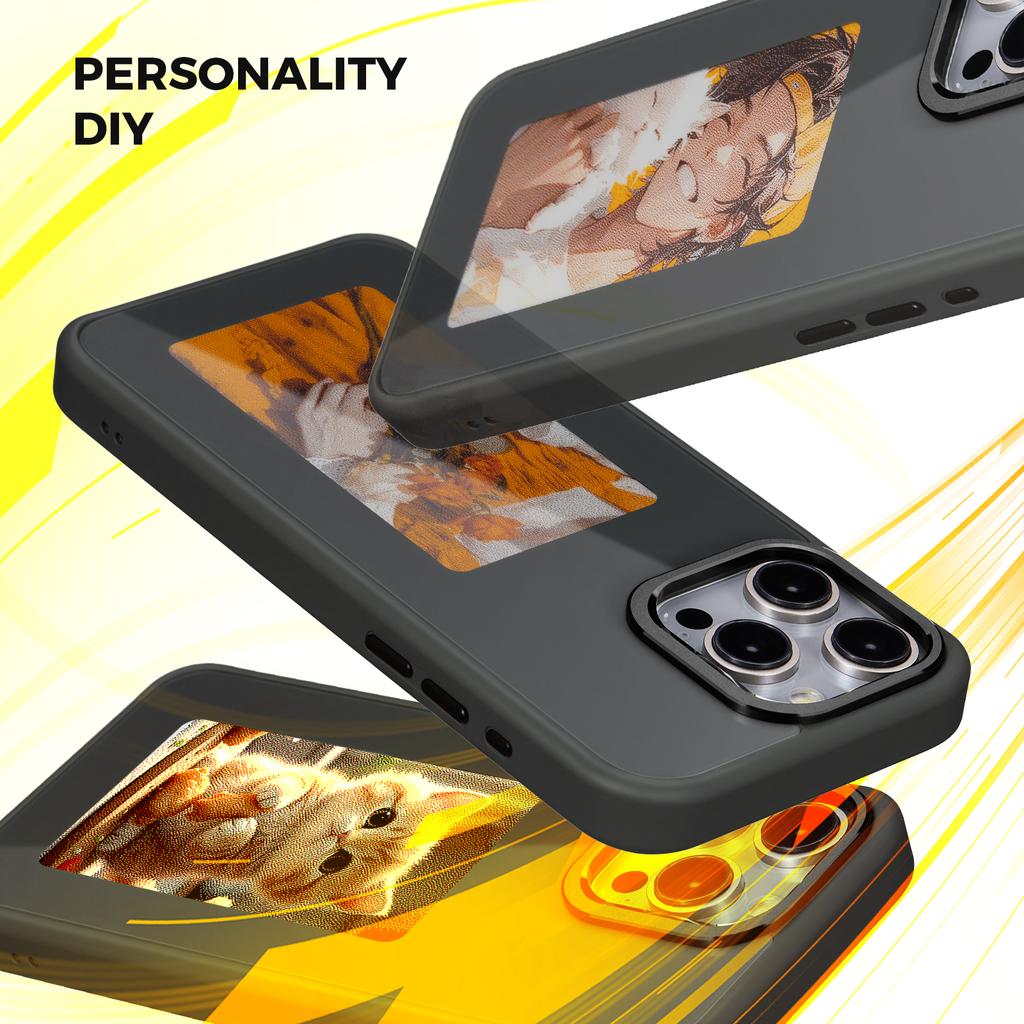 För iPhone 13 Pro E Ink-skal 4-färgsdisplay Telefonfodral NFC-projektion Anpassat mönster