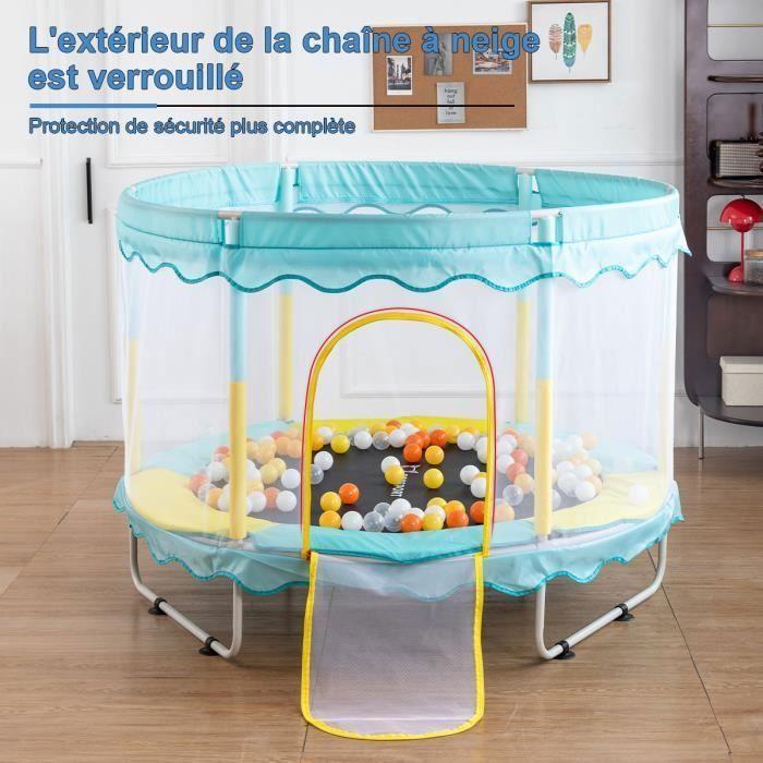 FOXSPORT Garden Trampoline with Net, Kids Trampoline, Bouncing Pad, Edge Protection, from 2 Years – Blue