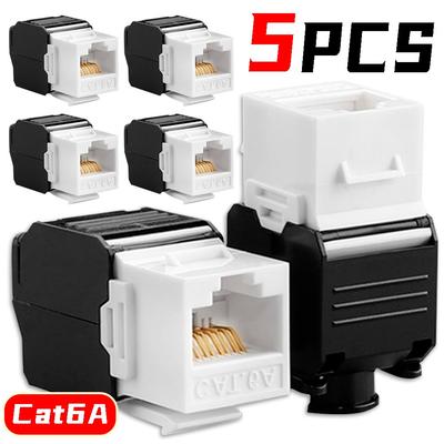 1-5PCS Super Six-category Network Module CAT6A No-print and Non-blocked RJ45 Information Network Module Cat6A Modular Receptacle