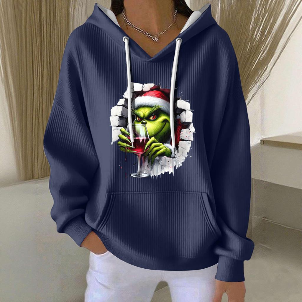 Women's Fashion Casual Christmas Angel Print Pullover Long-Sleeve Sweatshirt