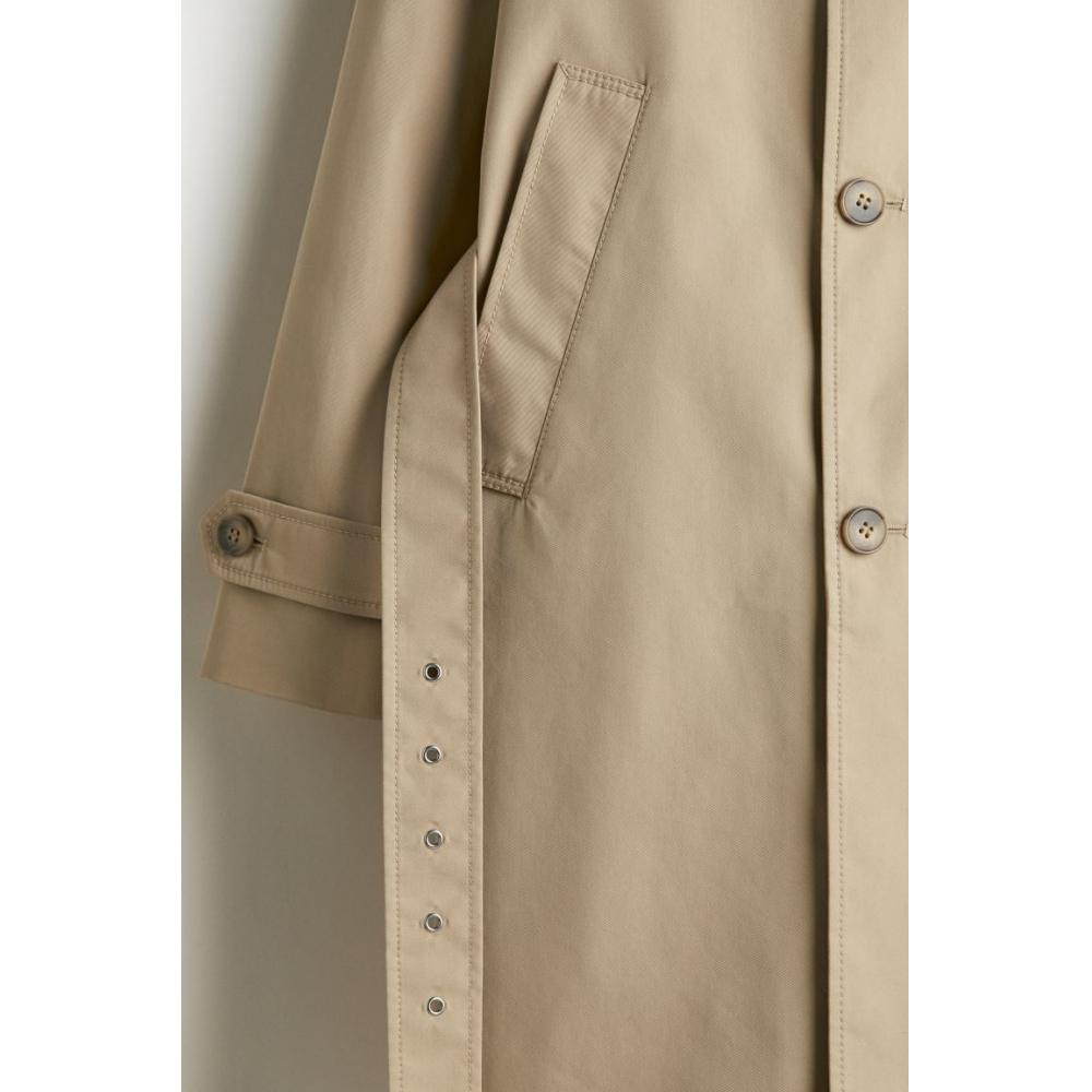 H M Regular Fit trencH Coat Beige