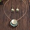 Viacvrstvový prívesok Šperky Vintage Boho Šperkový set Zliatina zinku Smalt Viacvrstvový Okrúhly prívesok Náhrdelník a Náušnice Elegantný Módny Doplnok