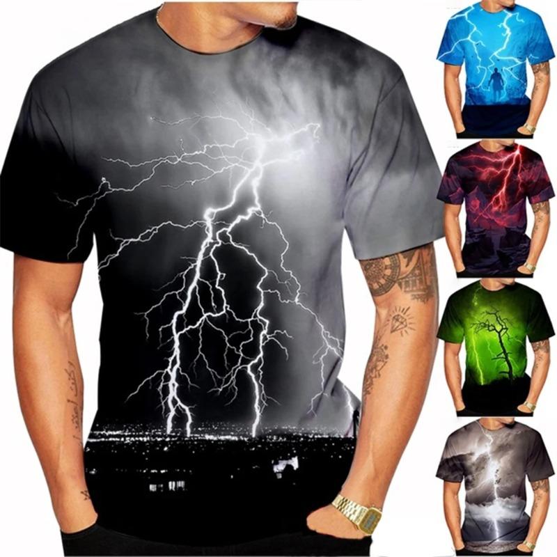 Herr T-shirt med draktryck Casual Andningsbart tyg Grafisk T-shirt Streetstyle Utomhusmode Kortärmad skjorta Herr T-shirts