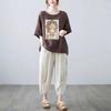 T-shirt Women Versatile Cotton Summer Casual Large Size Loose Round Neck Pullover Short-sleeved Tops