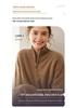 2025 Women's Casual Cashmere Knit Cardigan with Stand Collar, Loose Fit, and Zipper - Simple, Fashionable Long Sleeve Jacket
