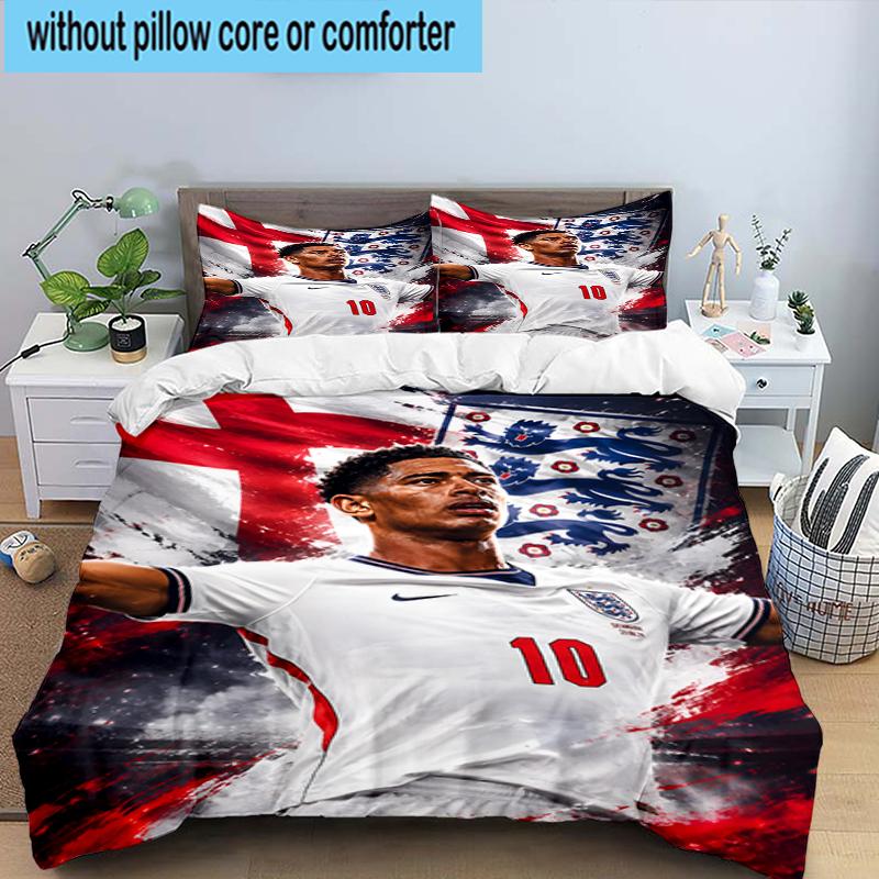 3PCS Jude Football Player Bedding Set,Including 1pc Duvet Cover And 2pcs Pillowcases Perfect for Bedroom, Dormitory, Fan Christmas gift