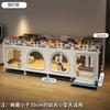 Small Dog Crate with Separate Toilet Area Puppy House for Teddy Bichon Pet Bedroom Kennel Cozy Puppy Home with Removable Tray