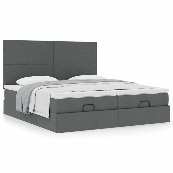 Maison Exclusive - Cadre de lit ottoman avec matelas gris foncé 180x200cm tissu
