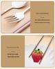 304 Stainless Steel 3-Piece Cutlery Set: Fork, Spoon, Chopsticks – Portable for Camping, Travel, or Student Use.