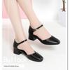 Sommersandalen, Damensandalen mit geschlossener Spitze, seitlich hohle Damenschuhe mit niedrigem Oberteil, einfarbige dicke Absätze, bequeme koreanische Damenschuhe mit mittlerem Absatz