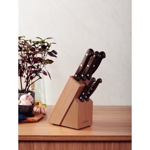 Tramontina Polywood 5-Piece Wooden Handle Cutlery Set, Dark Brown, with Wooden Case, Dishwasher Safe, Durable, Natural Wood, Perfect Gift for Respect