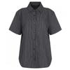 [Shop  ] Women S Collar Neck Striped Daily Short Sleeve Southern Shirt Egg Wbl 21203 Black