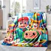 Cocomelon Theme Printed Blanket - Perfect for Couch, Bed, Travel & Outdoor Use | Machine Washable, Cozy & Durable.