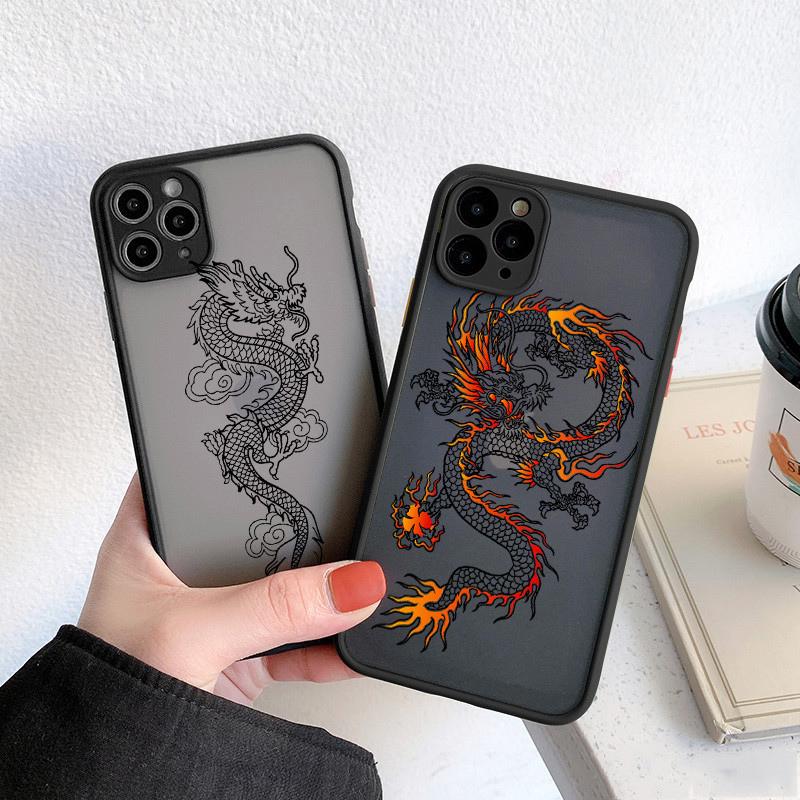 Custodia con Motivo Dio Drago Per iPhone 13 12 11 Pro Max XS Max XR X 12 Mini 7 8 Plus SE 2020 Nuova Cover Opaca Trasparente Bumper Antiurto