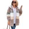 Fuzzy Fleece Jacket for Women Fluffy Sherpa Zip-Up Cardigan Fall Winter Warm Drawstring Hooded Coat with Pockets